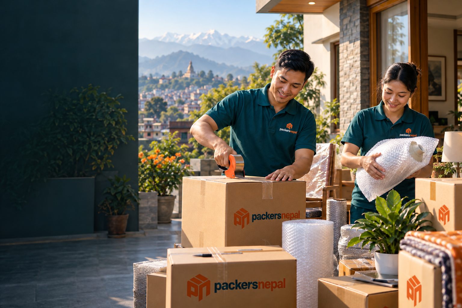Packers Nepal specialists preparing household belongings